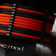 Dark Orange Black Sleeved Extension Cables