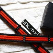 Dark Orange Black Sleeved Extension Cables