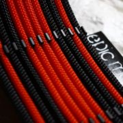 Dark Orange Black Sleeved Extension Cables