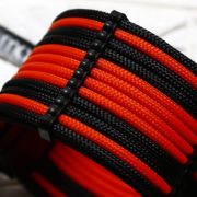 Dark Orange Black Sleeved Extension Cables