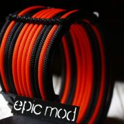 Dark Orange Black Sleeved Extension Cables