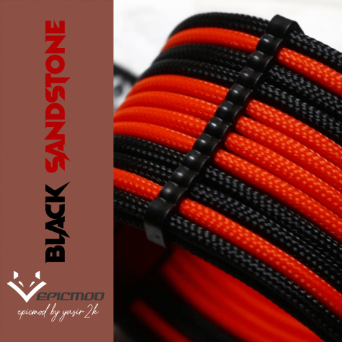 Dark Orange Black Sleeved Extension Cables