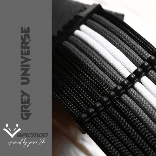 Black White Grey Sleeved Extension Cables PC