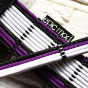 Purple Black White Sleeved Extension Cables