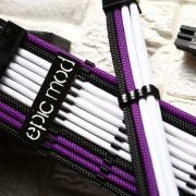 Purple Black White Sleeved Extension Cables