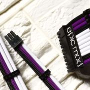 Purple Black White Sleeved Extension Cables