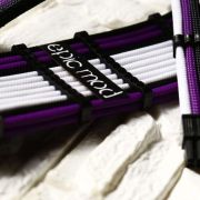 Purple Black White Sleeved Extension Cables