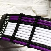 Purple Black White Sleeved Extension Cables