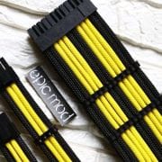 Black Yellow Sleeved Extension Cables