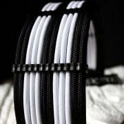 Black White Sleeved Extension Cables