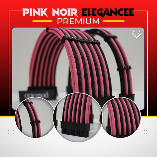 EPICMOD Premium Series – Pink Noir Elegance – Sleeved Extension Cable