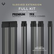 Black Grey Sleeved Cable Extension Kit