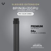 Full Black Sleeved Extension Cables PC – EPICMOD