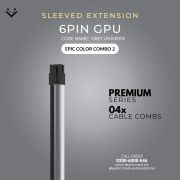 Black White Grey Sleeved Extension Cables PC