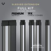 Black White Grey Sleeved Extension Cables PC