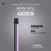 Purple Black White Sleeved Extension Cables