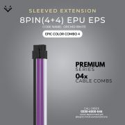 Purple Black White Sleeved Extension Cables