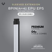 Black White Sleeved Extension Cables