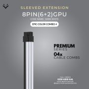 Black White Sleeved Extension Cables