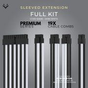 Black White Sleeved Extension Cables