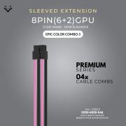 EPICMOD Premium Series – Pink Noir Elegance – Sleeved Extension Cable