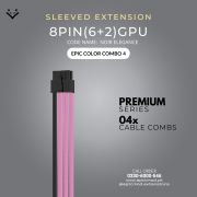 EPICMOD Premium Series – Pink Noir Elegance – Sleeved Extension Cable