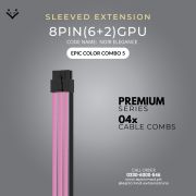 EPICMOD Premium Series – Pink Noir Elegance – Sleeved Extension Cable