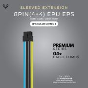 Light blue, Black, Yellow Sleeved Extension Cables Kit