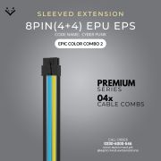 Light blue, Black, Yellow Sleeved Extension Cables Kit