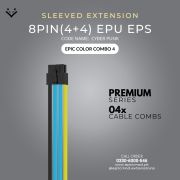 Light blue, Black, Yellow Sleeved Extension Cables Kit