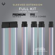 Light Purple White Cyan Pink Sleeved Extension Cables Kit