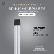 EPICMOD Premium Series – Atlantic White – Sleeved Extension Cable PC