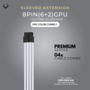 EPICMOD Premium Series – Atlantic White – Sleeved Extension Cable PC