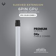 EPICMOD Premium Series – Atlantic White – Sleeved Extension Cable PC